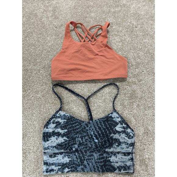 LULULEMON Women's 6 Set Of 2 Sports Bras - - No Pads On Coral One - Picture 1 of 11